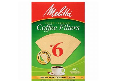 Image: Melitta No 6 10-Cup Natural Brown Cone Coffee Filters 480-Count