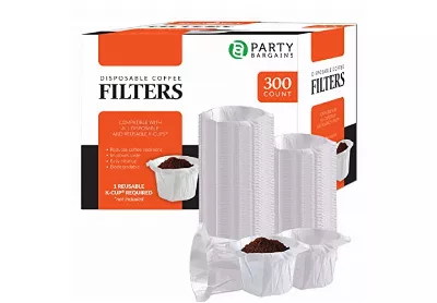 Image: Party Bargains White Disposable Coffee Filter For Keurig Single Serve 300-Pack