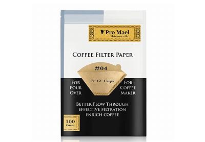 Image: Pro Mael Number-4 8-12 Cup Cone-Style Disposable Coffee Filters 100-Pack