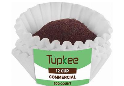 Image: Tupkee Large 12-Cup Tall Walled Commercial Coffee Filters 500-Count