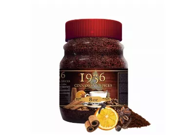 Image: 1936 Cinnamon and Spices Dark Roast Instant Coffee 8 Oz