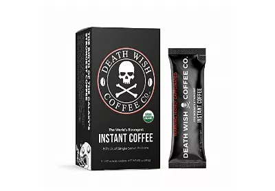 Image: Death Wish Coffee Dark Roast Instant Coffee 8 count