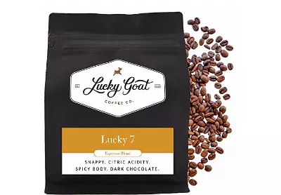Image: Lucky Goat Lucky 7 Espresso Blend Whole Bean Coffee 12 Ounce