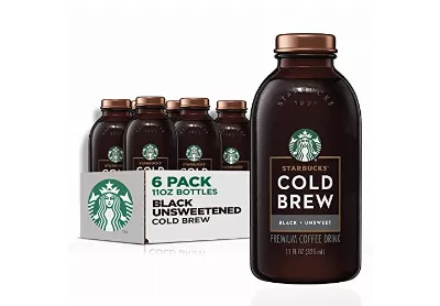 Image: Starbucks Black Unsweetened Cold Brew Coffee 6-Count