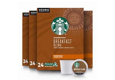 Image: Starbucks Breakfast Blend Medium Roast Ground Coffee K-Cup Pods (by Starbucks)