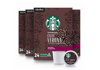 Image: Starbucks Caffe Verona Dark Roast Ground Coffee K-Cup Pods (by Starbucks)