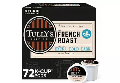 Image: Tully's Coffee French Roast Extra Bold Dark Coffee Pods 3-Pack