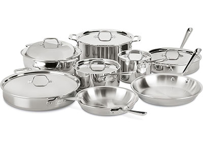 Image: All-Clad 14-Piece D3 3-ply Stainless Steel Cookware Set