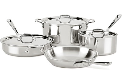 Image: All-Clad 7-Piece D3 3-ply Stainless Steel Cookware Set