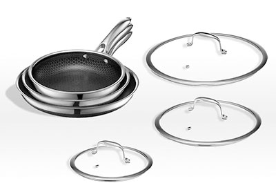 Image: HexClad 6-Piece Hybrid Nonstick Frying Pan Set