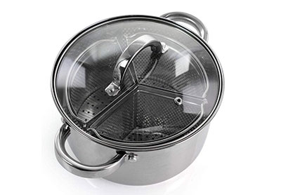 Image: Oster 4-quart Stainless Steel Dutch Oven with 3 Strainers