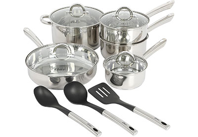Image: Oster Sangerfield 12-Piece Stainless Steel Cookware Set