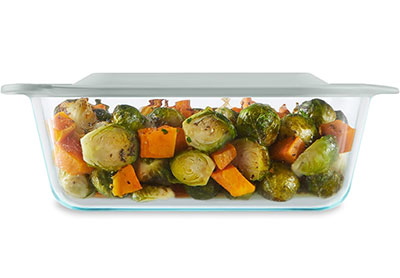 Image: Pyrex 8x8 inch Deep Glass Baking Dish with Plastic Lid