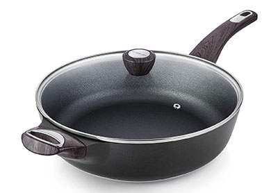 Image: Sensarte 12-inch Nonstick Fry Pan with Lid and Helper Handle