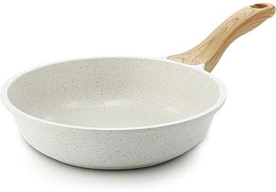 Image: Sensarte 8-inch Nonstick White Ceramic Frying Pan