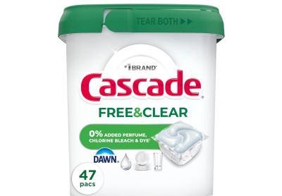 Image: Cascade Free & Clear Scent Free Dishwasher Pods (47 Count)