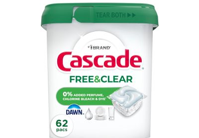 Image: Cascade Free & Clear Scent Free Dishwasher Pods (62 Count)