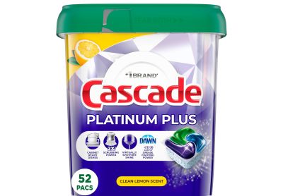 Image: Cascade Platinum Plus Clean Lemon Scent Dishwasher Detergent Pods (52 Count)