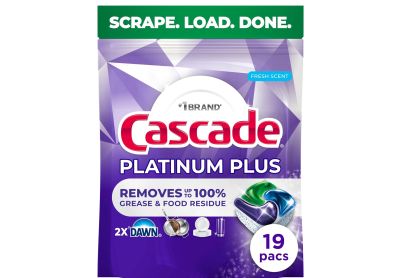 Image: Cascade Platinum Plus Fresh Scent Dishwasher Detergent Pods (19 Count)