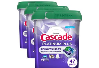 Image: Cascade Platinum Plus Fresh Scent Dishwasher Detergent Pods (47 Count x 3 Pack)