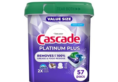 Image: Cascade Platinum Plus Fresh Scent Dishwasher Detergent Pods (57 Count)