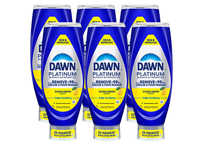 Image: Dawn Platinum EZ-Squeeze Bleach Alternative Clean Lemon Scent Dishwashing Liquid (532mL x 6 Pack)