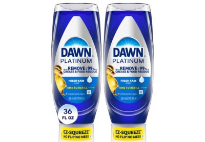 Image: Dawn Platinum EZ-Squeeze Fresh Rain Scent Dishwashing Liquid (532mL x 2 Pack)