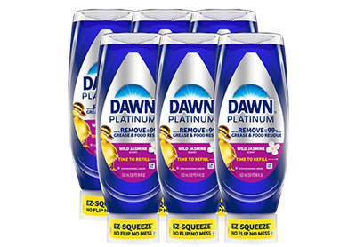 Image: Dawn Platinum EZ-Squeeze Wild Jasmine Scent Dishwashing Liquid (532mL x 6 Pack)