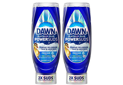 Image: Dawn Platinum Plus EZ-Squeeze Fresh Rain Scent PowerSuds Dishwashing Liquid (514mL x 2 Pack)
