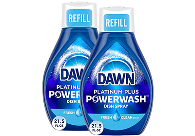 Image: Dawn Platinum Plus Fresh Clean Scent Powerwash Dish Spray Refill (635mL x 2 Pack)