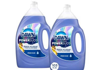 Image: Dawn Platinum Plus Fresh Rain Scent PowerSuds Dishwashing Liquid (1.52L x 2 Pack)
