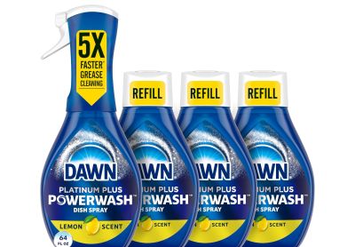 Image: Dawn Platinum Plus Lemon Scent Powerwash Dish Spray + Refill (473mL x 4 Pack)