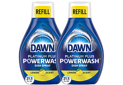 Image: Dawn Platinum Plus Lemon Scent Powerwash Dish Spray Refill (635mL x 2 Pack)