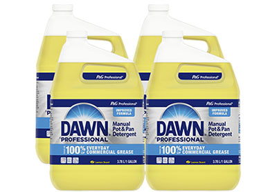 Image: Dawn Professional Lemon Scent Manual Pot & Pan Everyday Commercial Dish Detergent (1 Gal x 4 Pack)