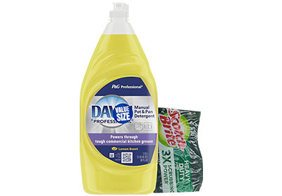 Image: Dawn Professional Lemon Scent Manual Pot & Pan Everyday Commercial Dish Detergent + Sponge Kit (1.12L + 1 Count)
