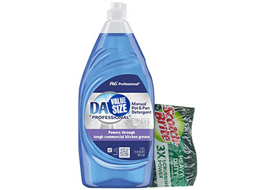 Image: Dawn Professional Original Scent Manual Pot & Pan Everyday Commercial Dish Detergent + Sponge Kit (1.12L + 1 Count)
