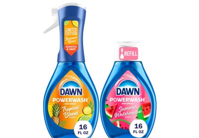 Image: Dawn Tropical Blend + Summer Watermelon Scent Powerwash Dish Spray + Refill (473mL x 2 Pack)