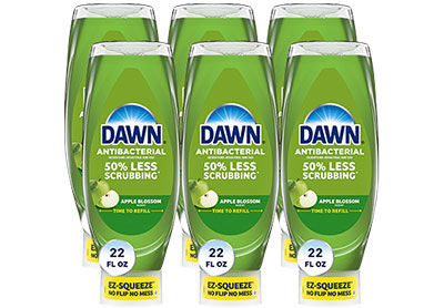 Image: Dawn Ultra Antibacterial EZ-Squeeze Apple Blossom Scent Dishwashing Liquid (650mL x 6 Pack)