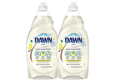Image: Dawn Ultra Pure Essentials Lemon Essence Scent Dishwashing Liquid (709mL x 2 Pack)