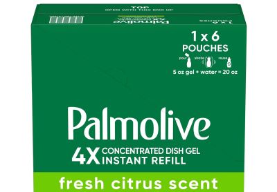 Image: Palmolive Fresh Citrus Scent 4X Concentrated Dish Gel Instant Refill Pouches (5 oz x 6 Pack)