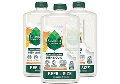 Image: Seventh Generation Clementine Zest & Lemongrass Scent Dish Liquid Refill (1.47L x 3 Pack)