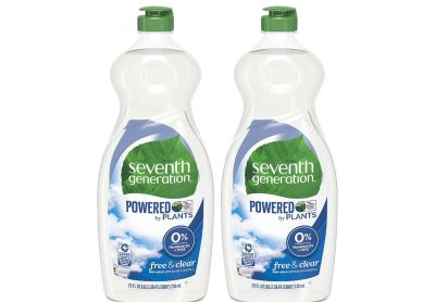 Image: Seventh Generation Free & Clear Scent Free Dish Liquid (739mL x 2 Pack)