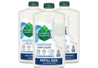 Image: Seventh Generation Free & Clear Scent Free Dish Liquid Refill (1.47L x 3 Pack)