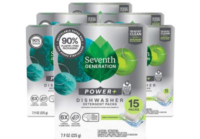 Image: Seventh Generation Power + Fresh Citrus Scent Dishwasher Detergent Packs (15 Count x 6 Pack)