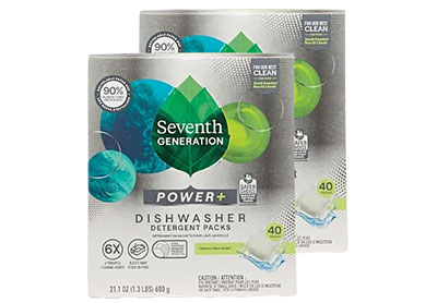 Image: Seventh Generation Power + Fresh Citrus Scent Dishwasher Detergent Packs (40 Count x 2 Pack)