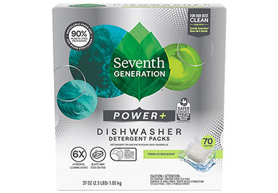Image: Seventh Generation Power + Fresh Citrus Scent Dishwasher Detergent Packs (70 Count)