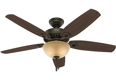 Image: Hunter 53091 52-inch Deluxe Indoor Ceiling Fan with Led Light and Pull Chain Control