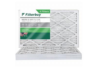 Image: Filterbuy 14x25x1 MERV-8 Pleated AC Furnace Air Filter 4-pack