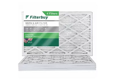 Image: Filterbuy 16x25x1 MERV-8 Pleated AC Furnace Air Filter 4-pack