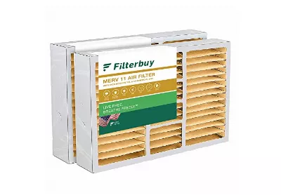 Image: Filterbuy 16x25x5 MERV-11 Pleated AC Furnace Air Filter for Amana 2-pack